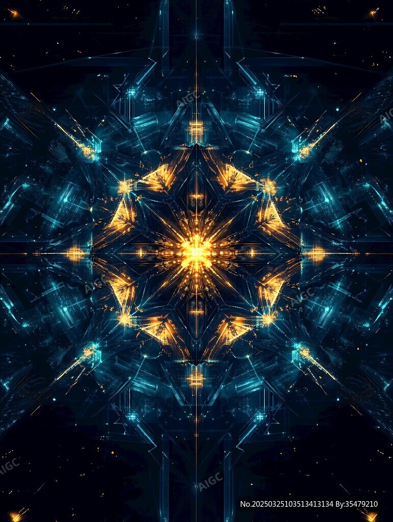 炫酷科技感几何光效图案