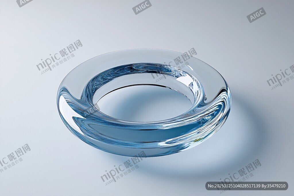 透明玻璃环形摆件