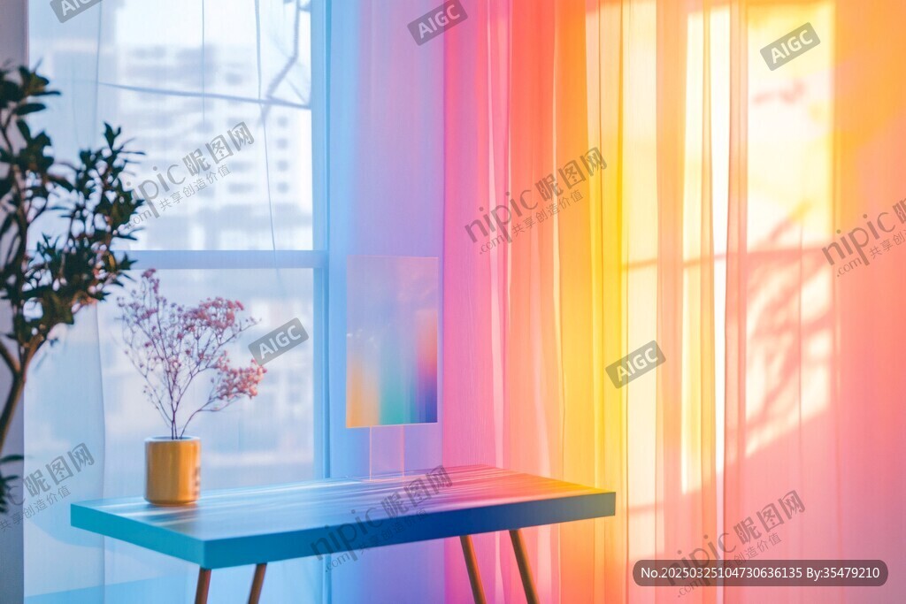 梦幻窗边景致 多彩室内一角