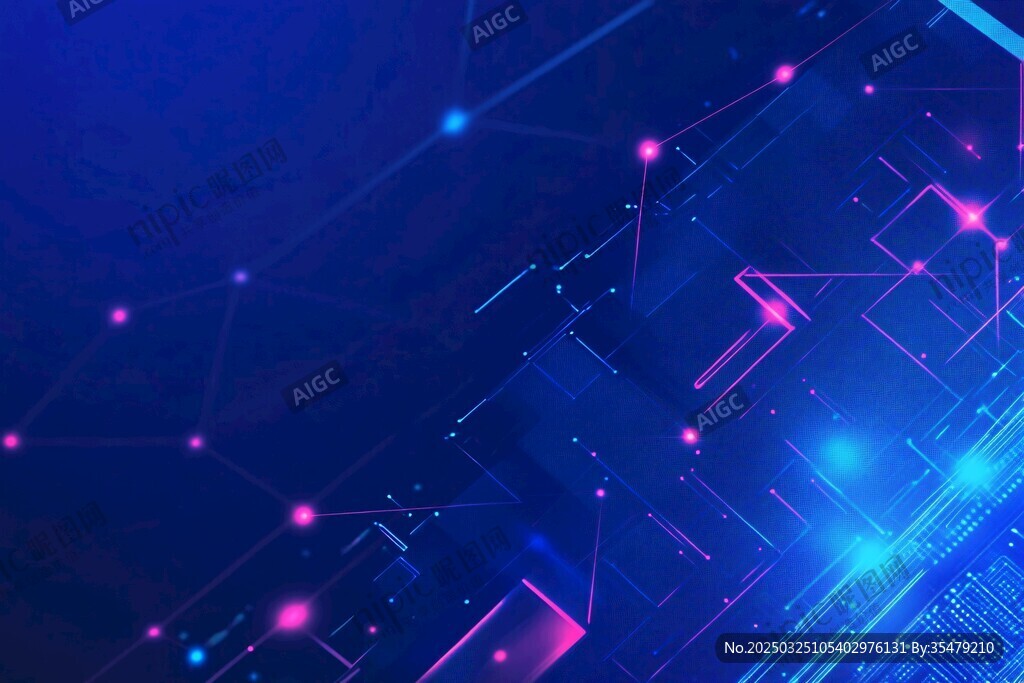 科技感梦幻蓝色线条背景图