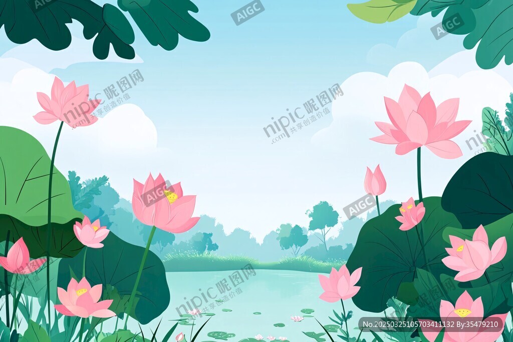 夏日荷塘美景