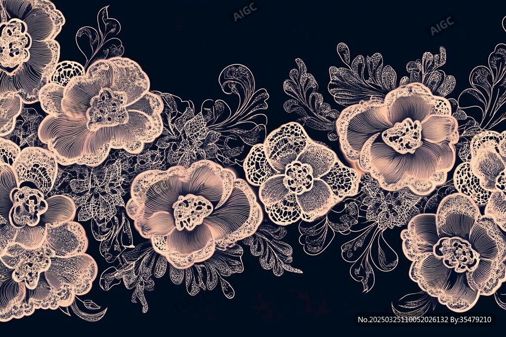 精致蕾丝花卉图案设计