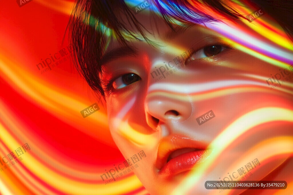 炫彩光影下的个性人物肖像