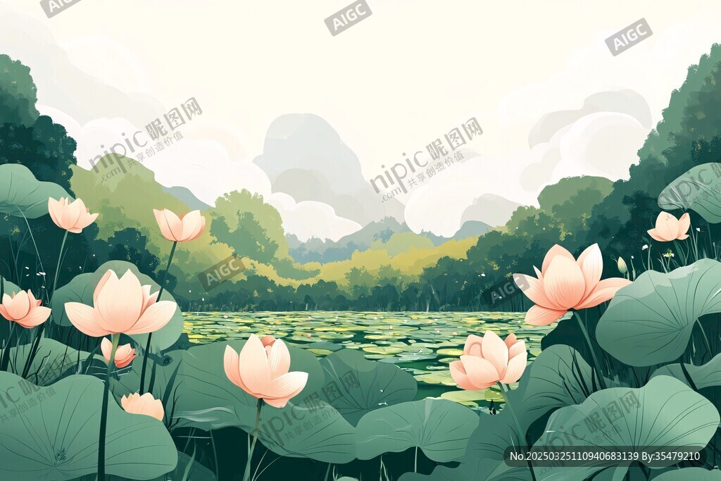 夏日荷塘美景