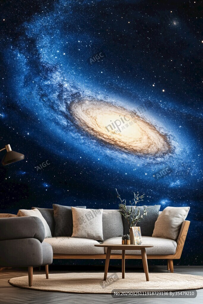 梦幻星空客厅装饰背景墙