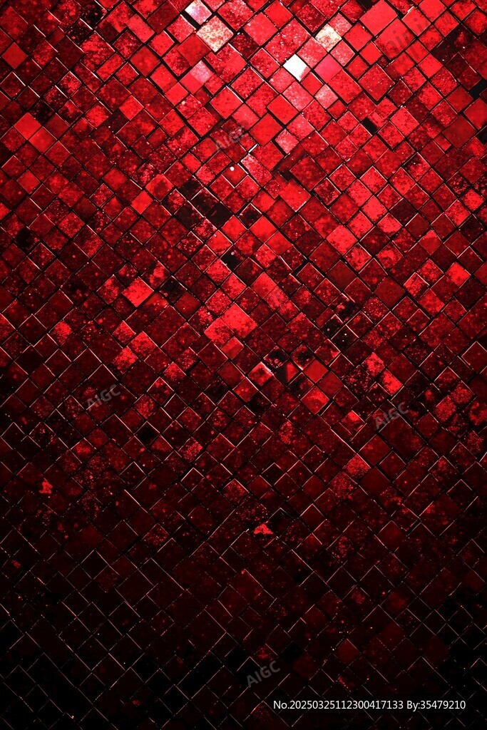 红色马赛克炫彩背景纹理