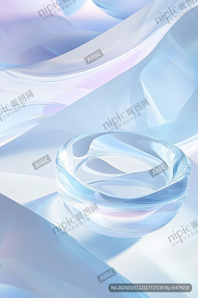 梦幻蓝调透明指环艺术图