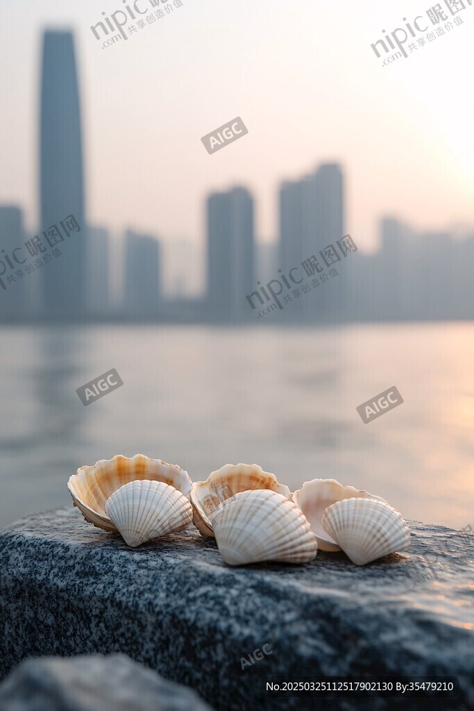 城市畔的贝壳风景