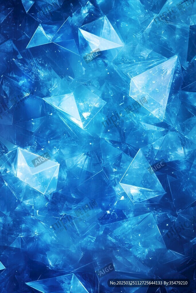 梦幻蓝色晶体背景图案