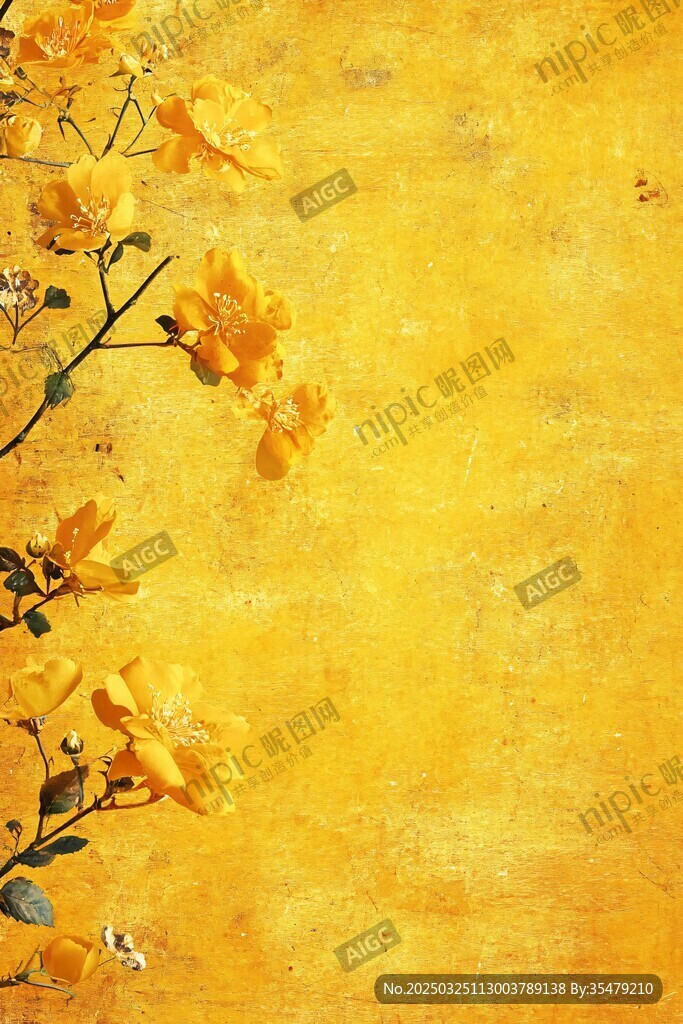 黄色花卉背景图