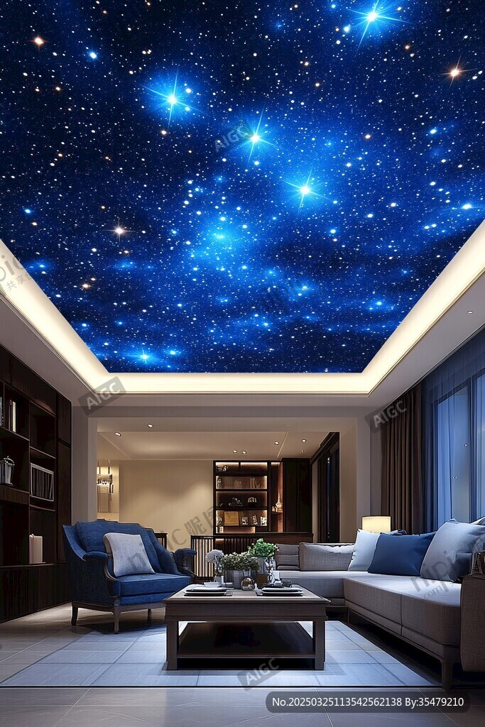 梦幻星空客厅天花板设计
