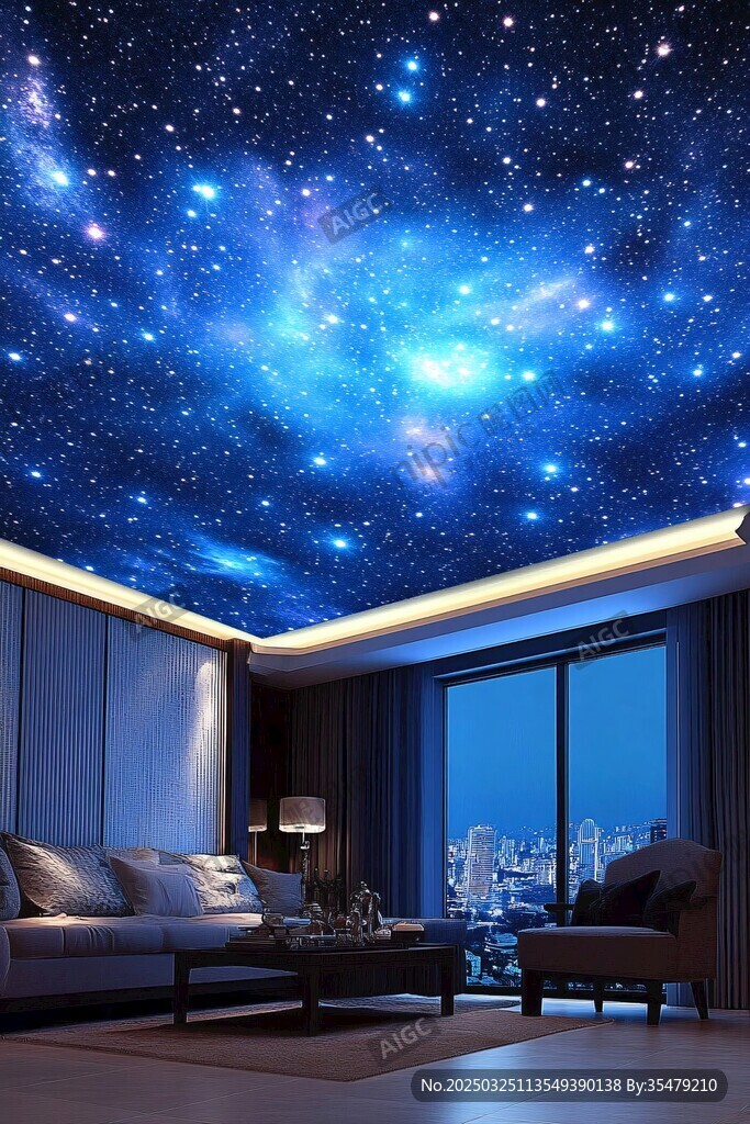 梦幻星空客厅天花板装饰