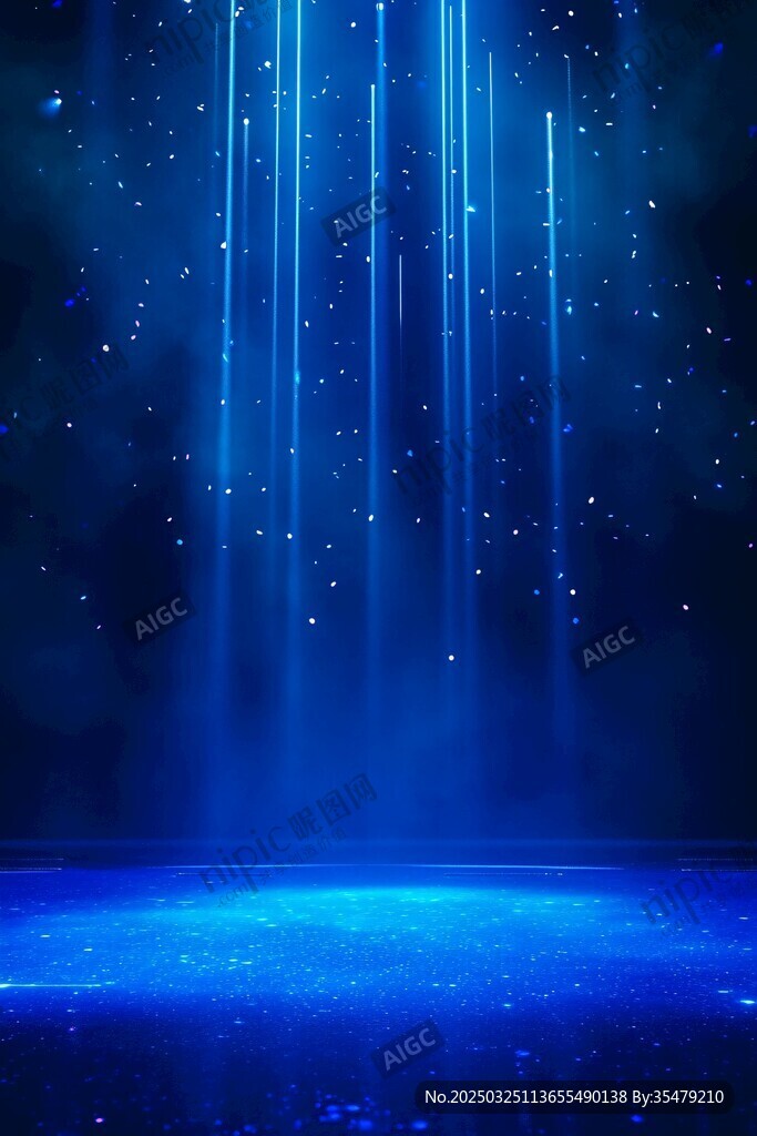 梦幻蓝色星空光线背景