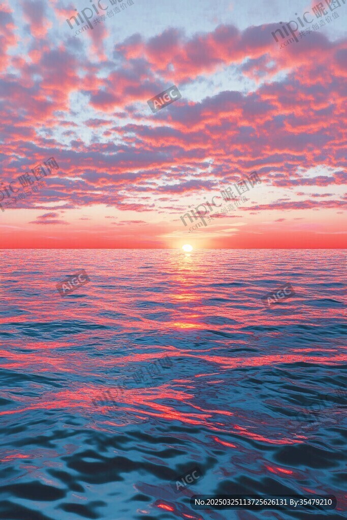 海上绚丽日落美景