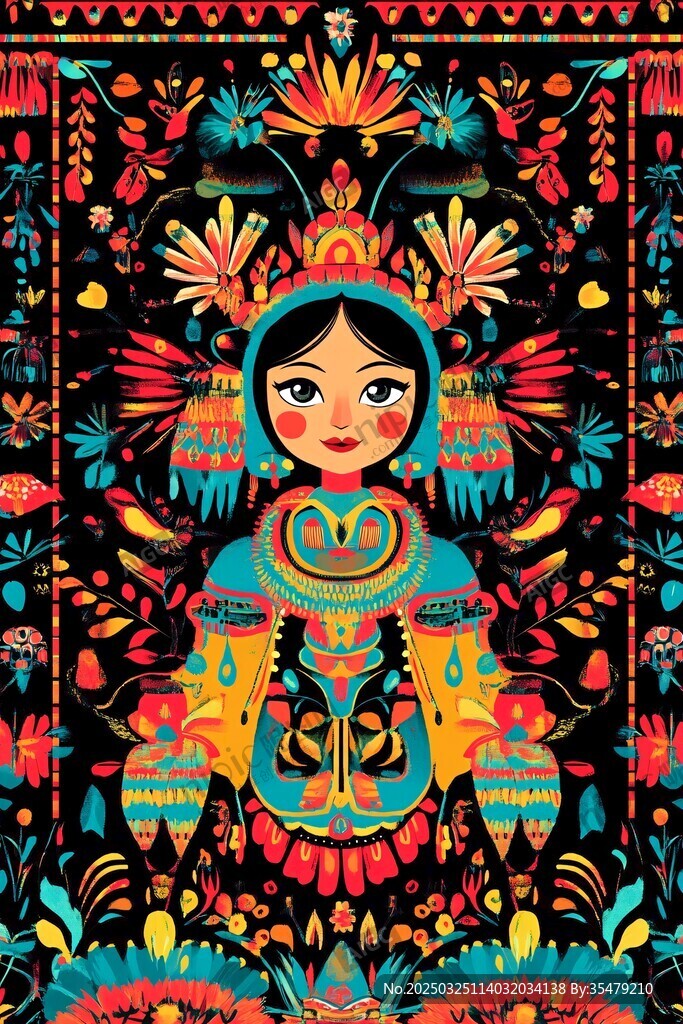 民族风少女插画艺术之美