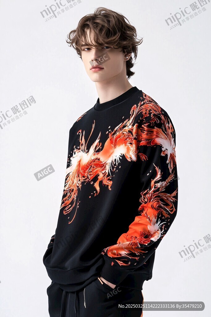男士印花卫衣时尚展示