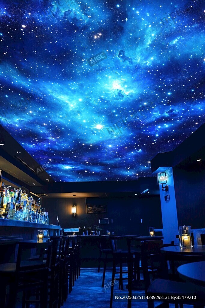 梦幻星空主题酒吧空间