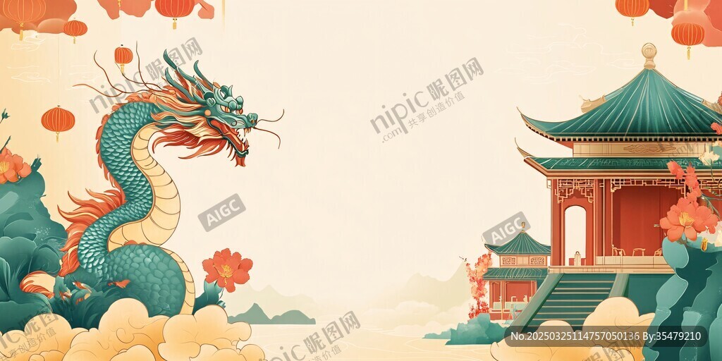 祥龙伴古建 中式祥瑞图景