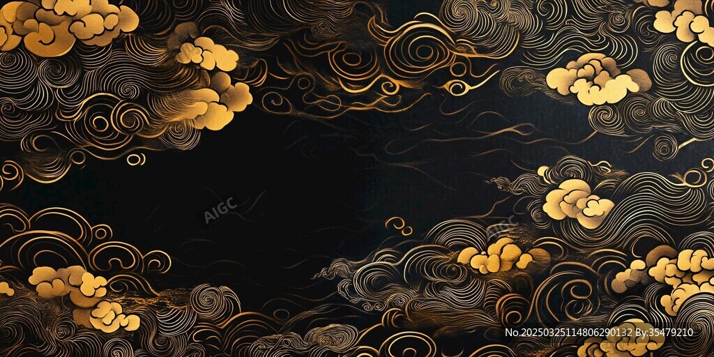 黑金中式云纹背景图