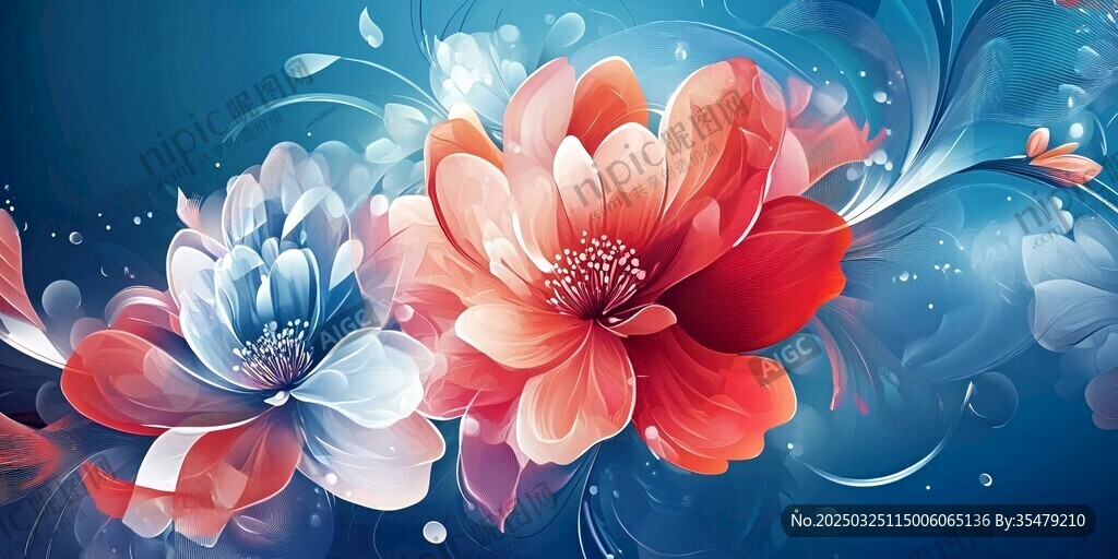 梦幻绚丽花卉背景图