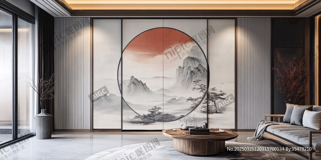 中式雅致客厅 山水屏风之美