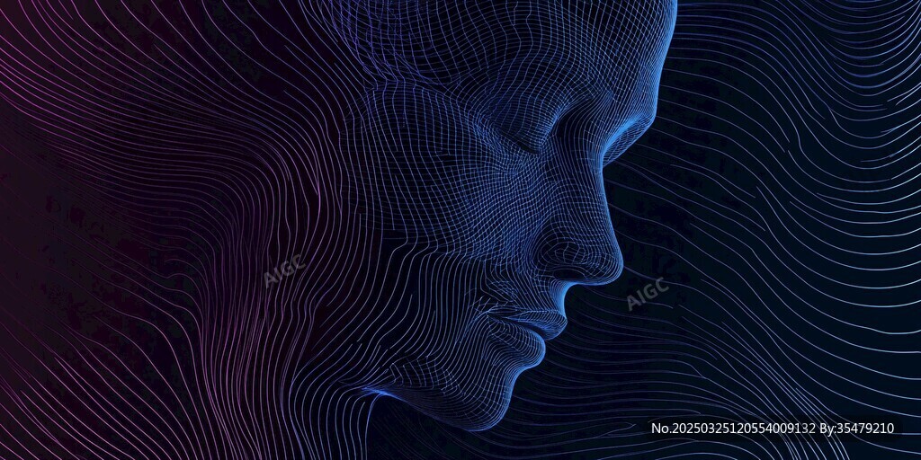 科技感3D人脸轮廓图像