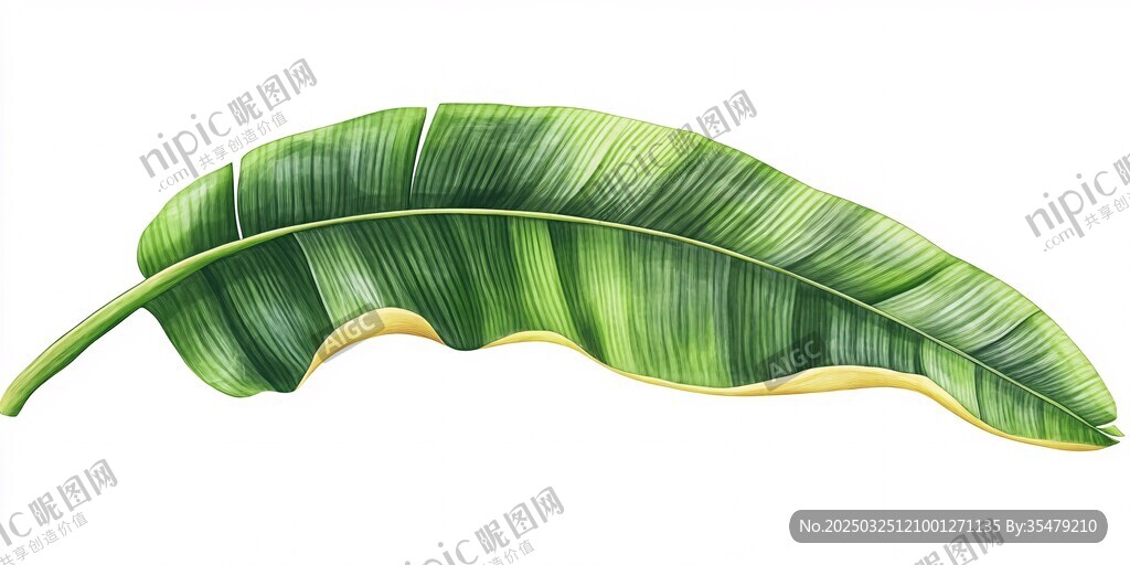 手绘香蕉叶 清新自然风