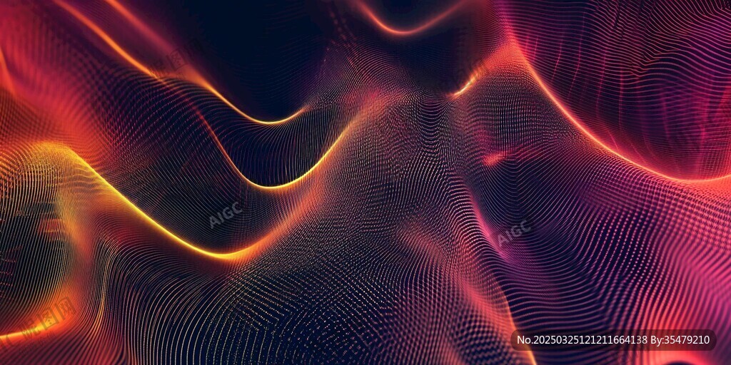 梦幻炫彩波浪抽象背景图
