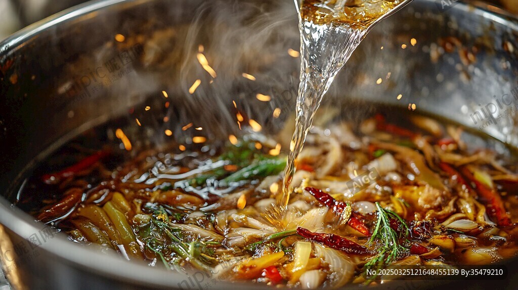 热辣鲜香火锅底料正熬制
