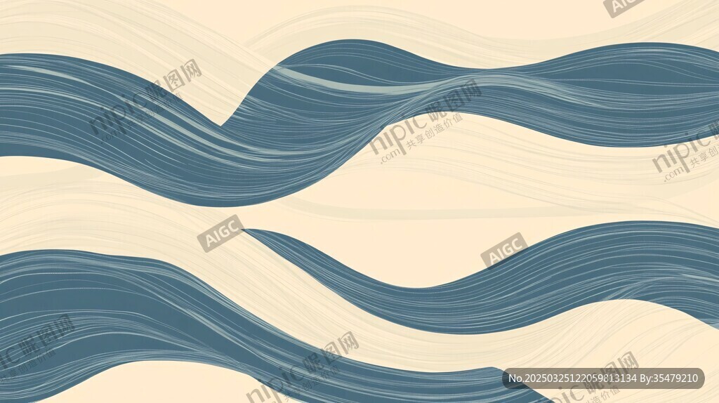 蓝白波浪抽象纹理背景图
