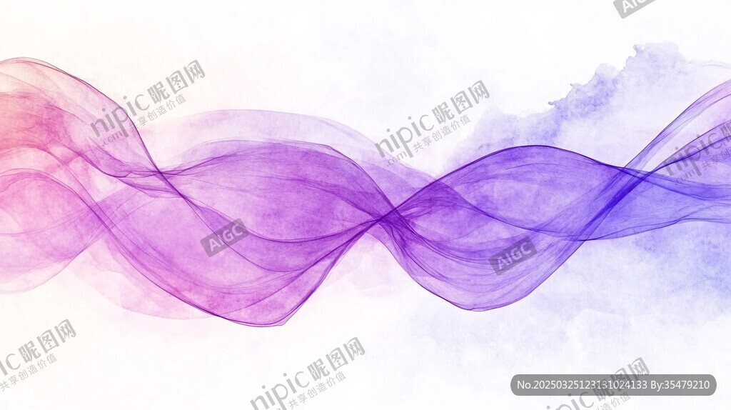 梦幻紫粉水彩波浪纹理
