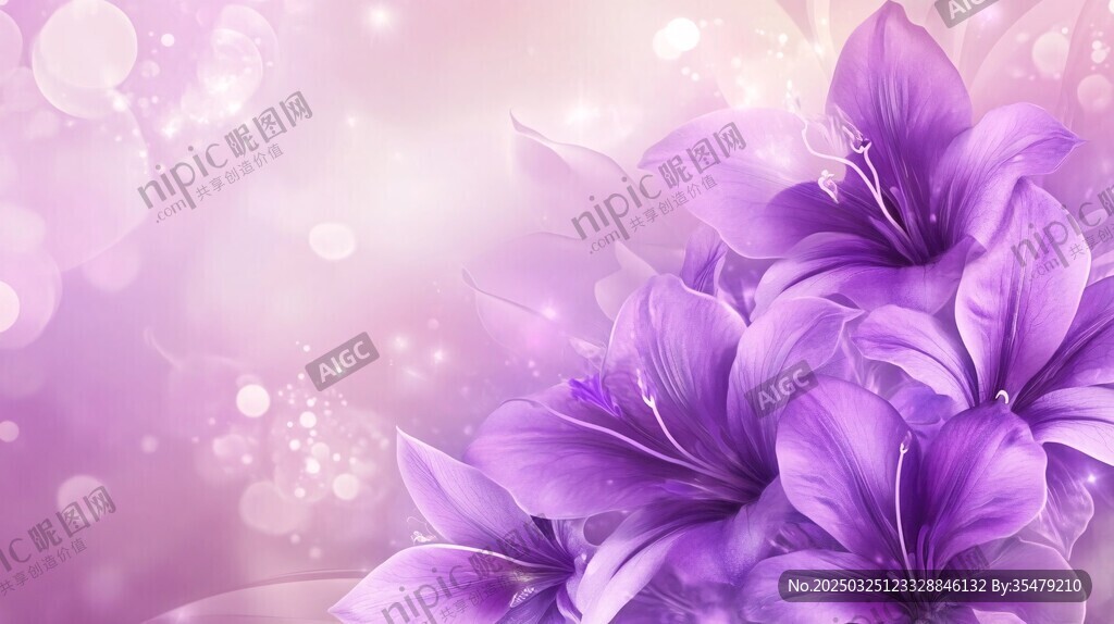 梦幻紫色花卉背景图