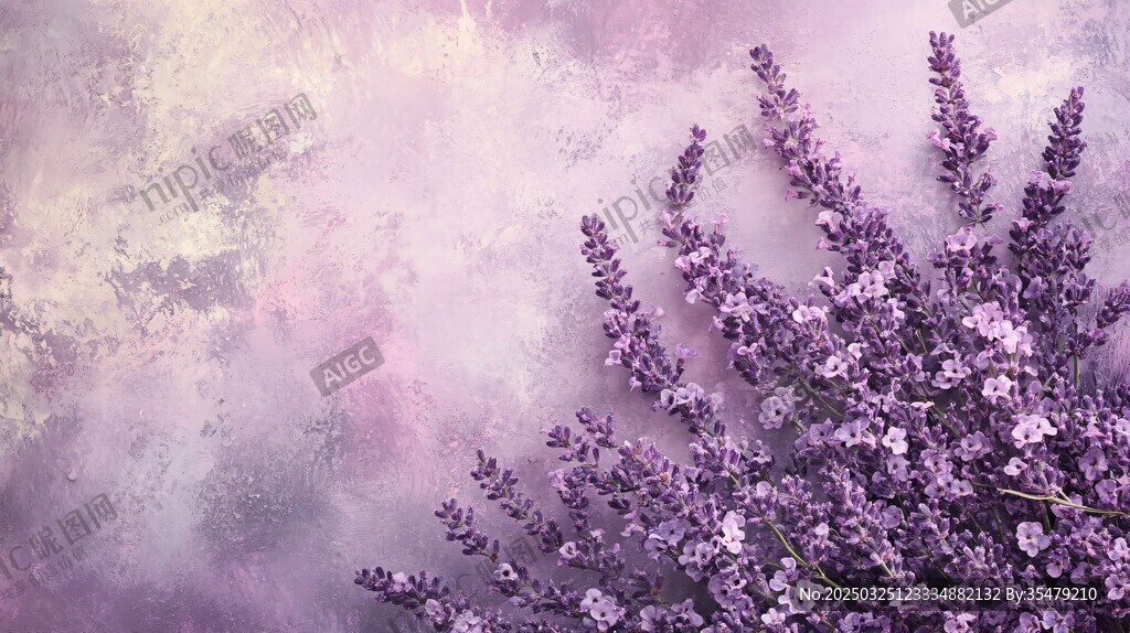 梦幻薰衣草 浪漫花卉背景