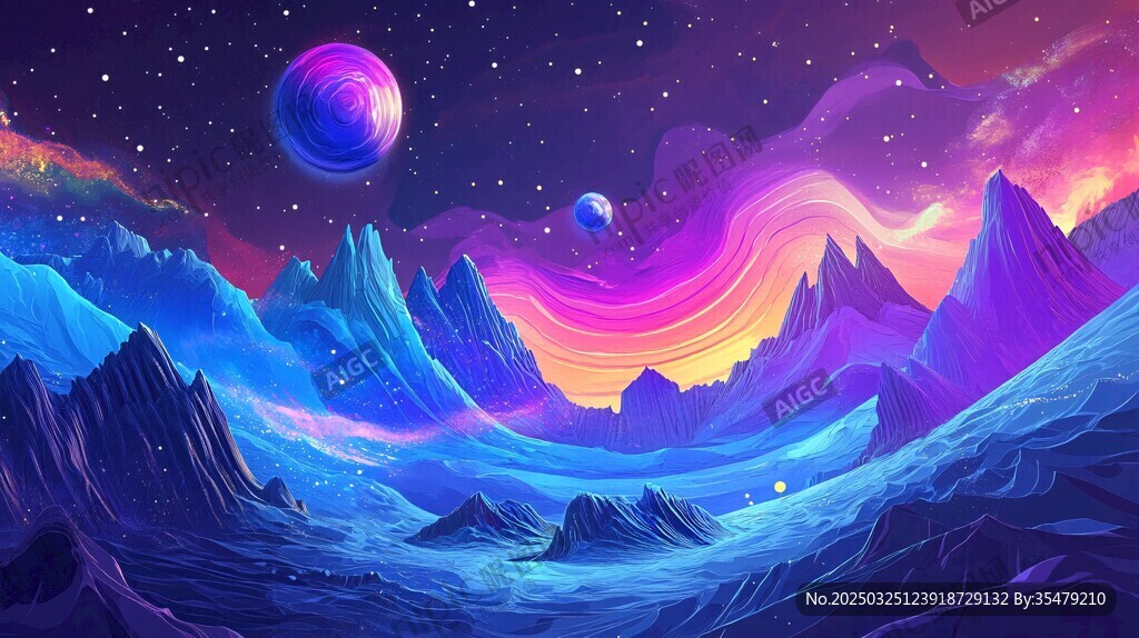 梦幻星际山川奇幻景观