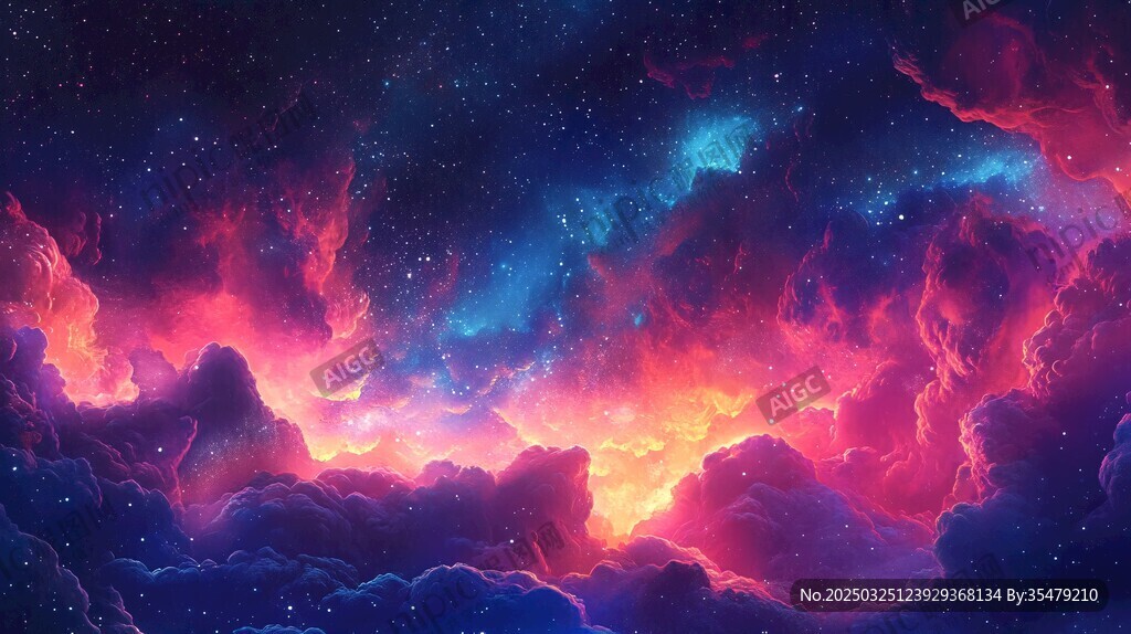 梦幻绚烂的宇宙云海奇观