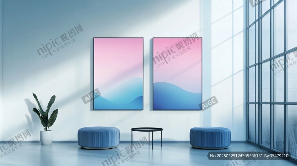 简约客厅的艺术挂画布置