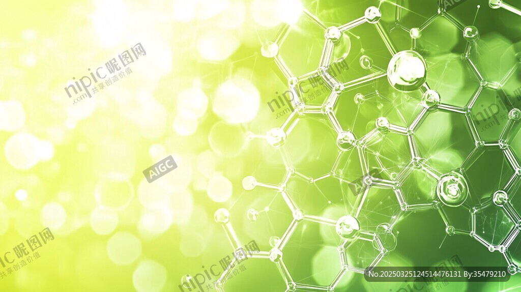 绿色科技分子结构背景图