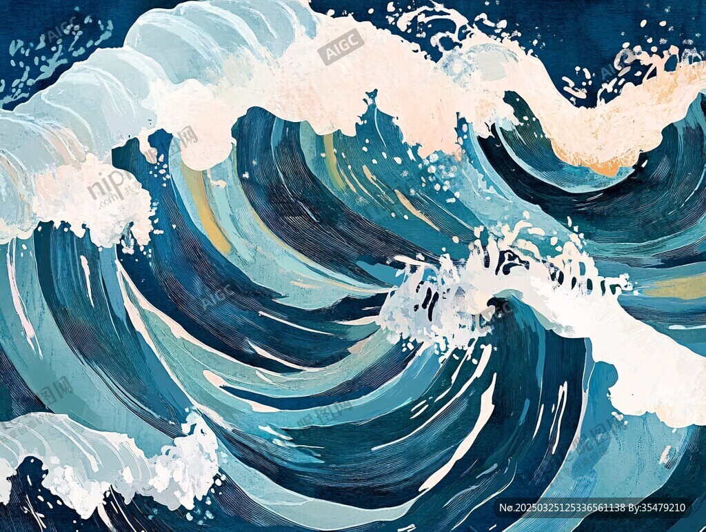 汹涌海浪的梦幻艺术图景
