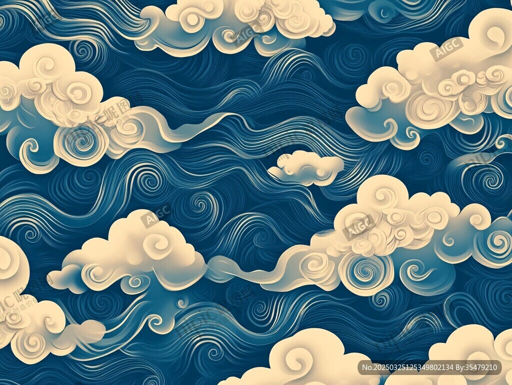 中式云纹图案 古典雅致风