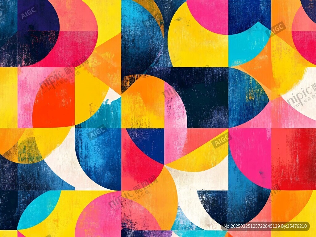 多彩几何抽象艺术图案