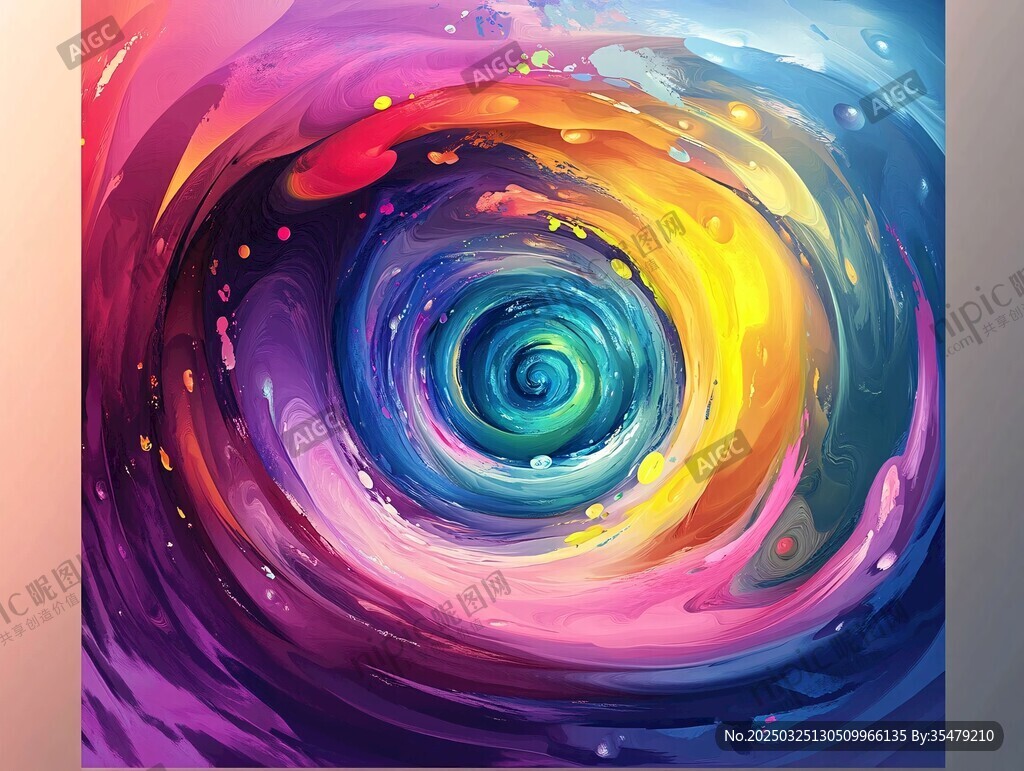 绚丽色彩漩涡抽象艺术画