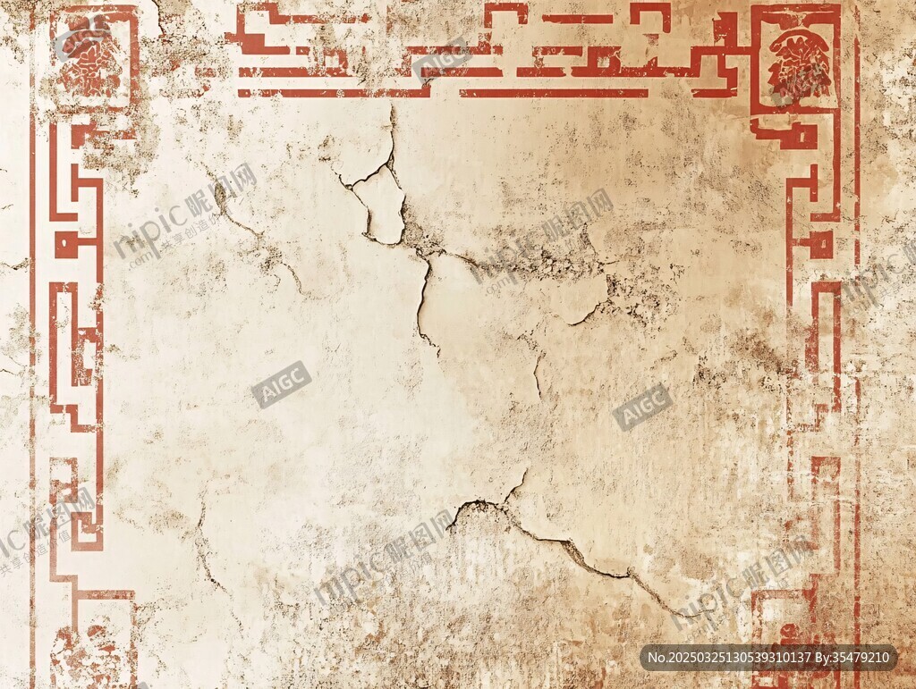 中式复古裂纹边框背景图
