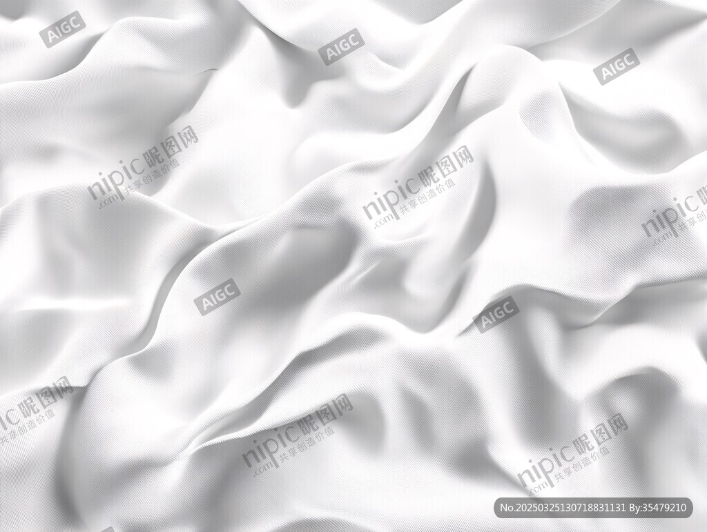 白色褶皱布料纹理背景