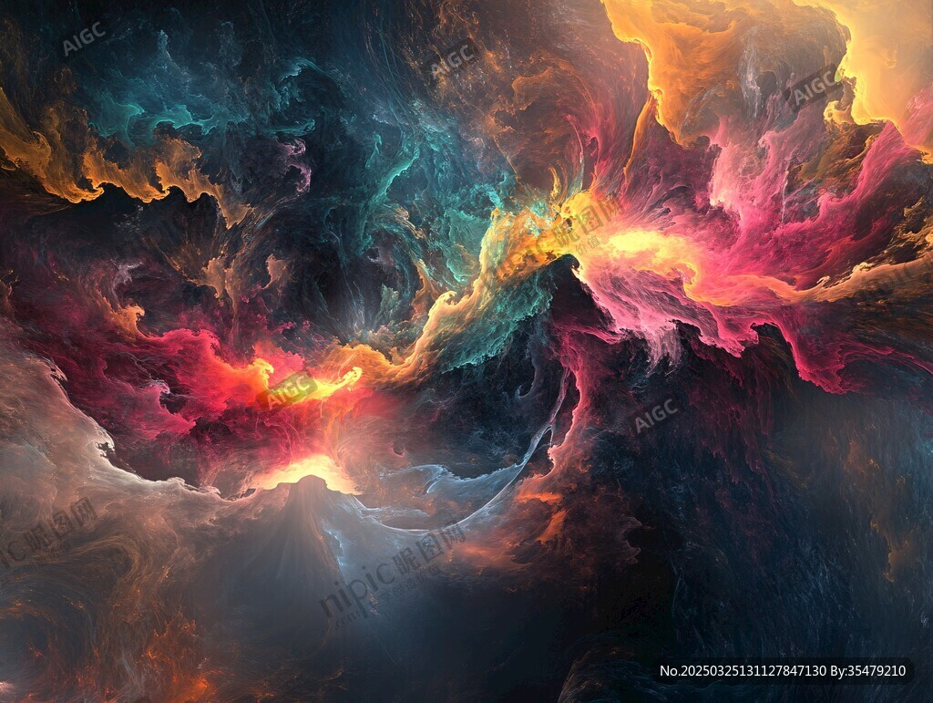 梦幻绚烂的色彩云海景观