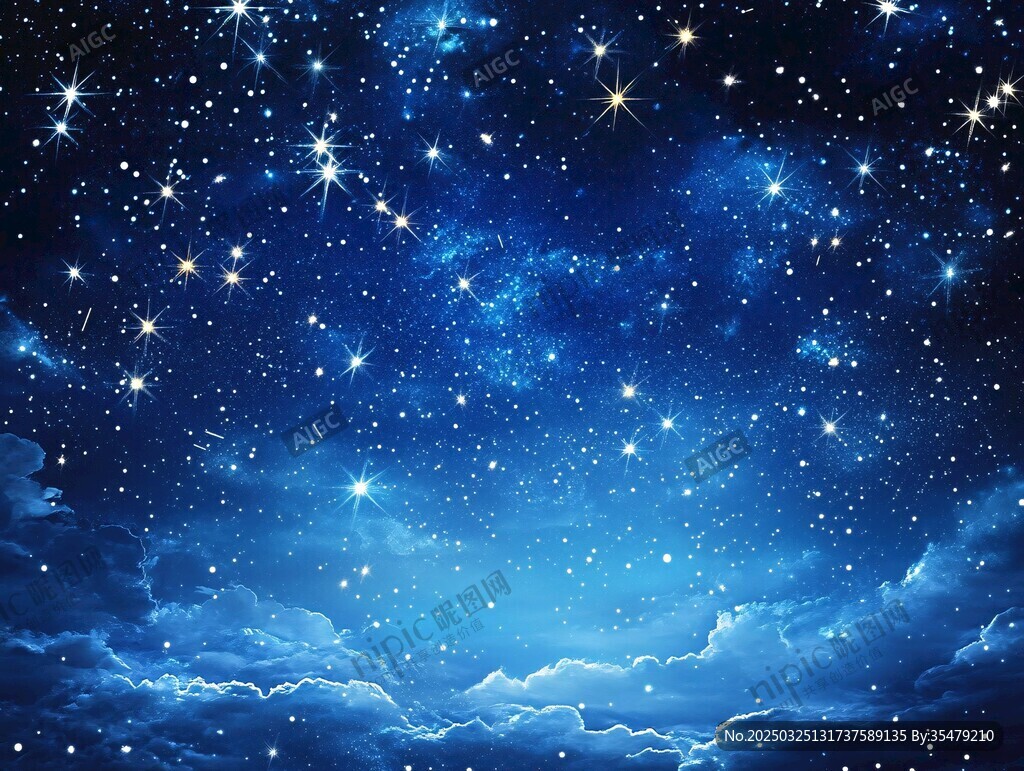 梦幻星空下的云海夜景