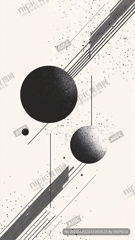 黑白星际抽象艺术画面