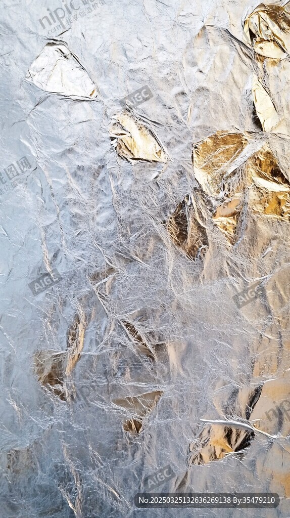 冰面嵌金箔的独特纹理