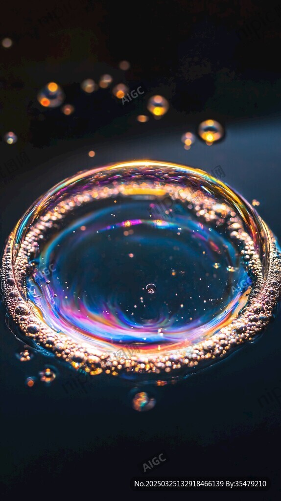 梦幻炫彩气泡微观世界
