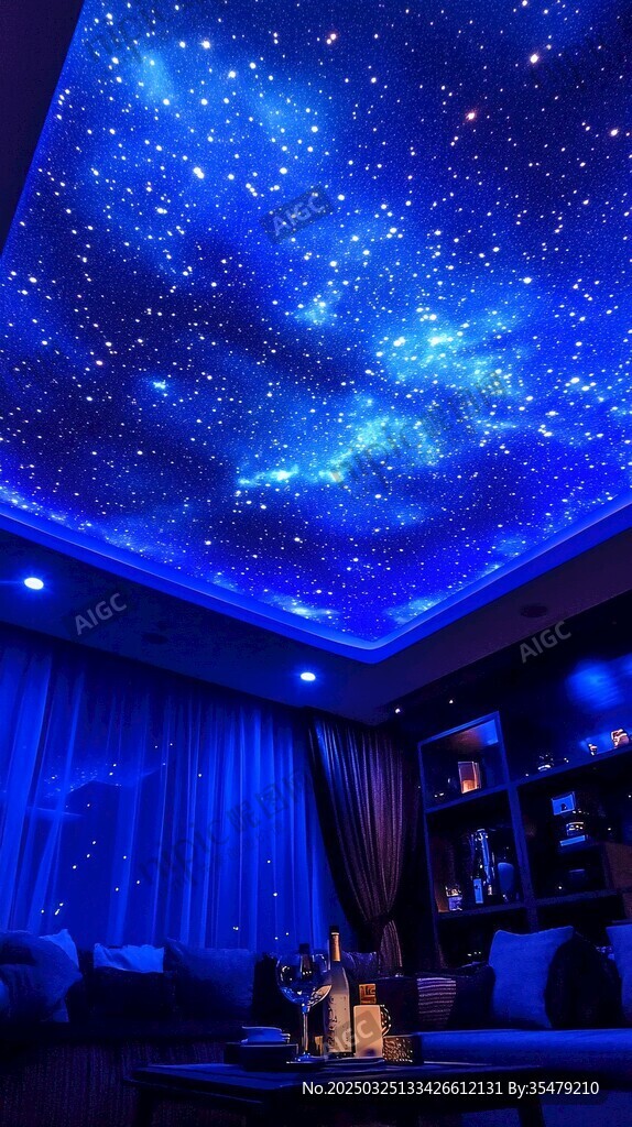梦幻星空卧室天花板
