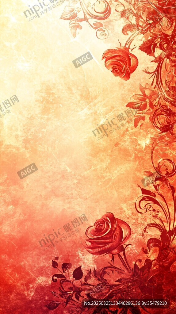 浪漫玫瑰花卉背景图